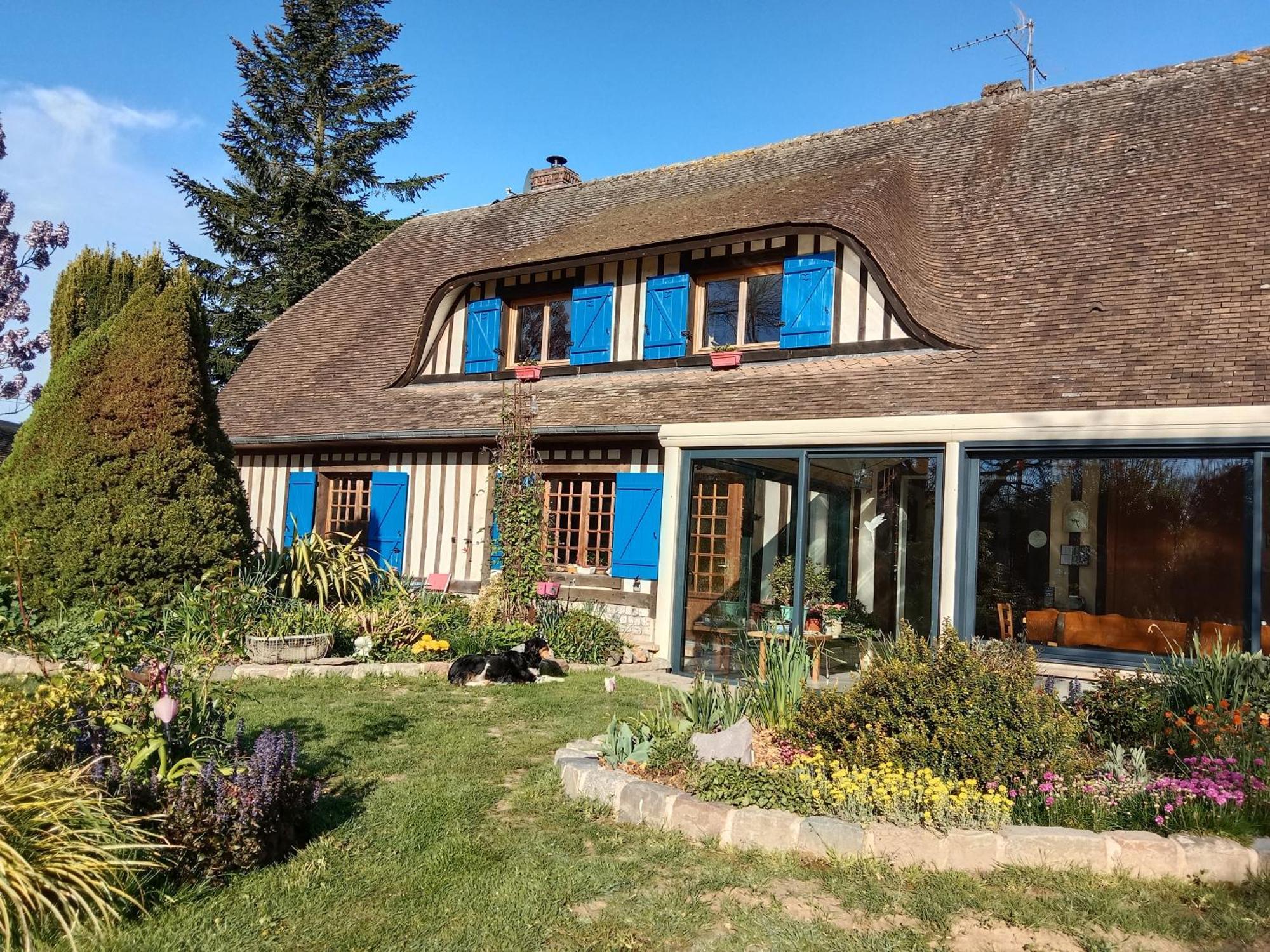Chez Catherine - Chaumiere Normande Theuville-aux-Maillots ภายนอก รูปภาพ