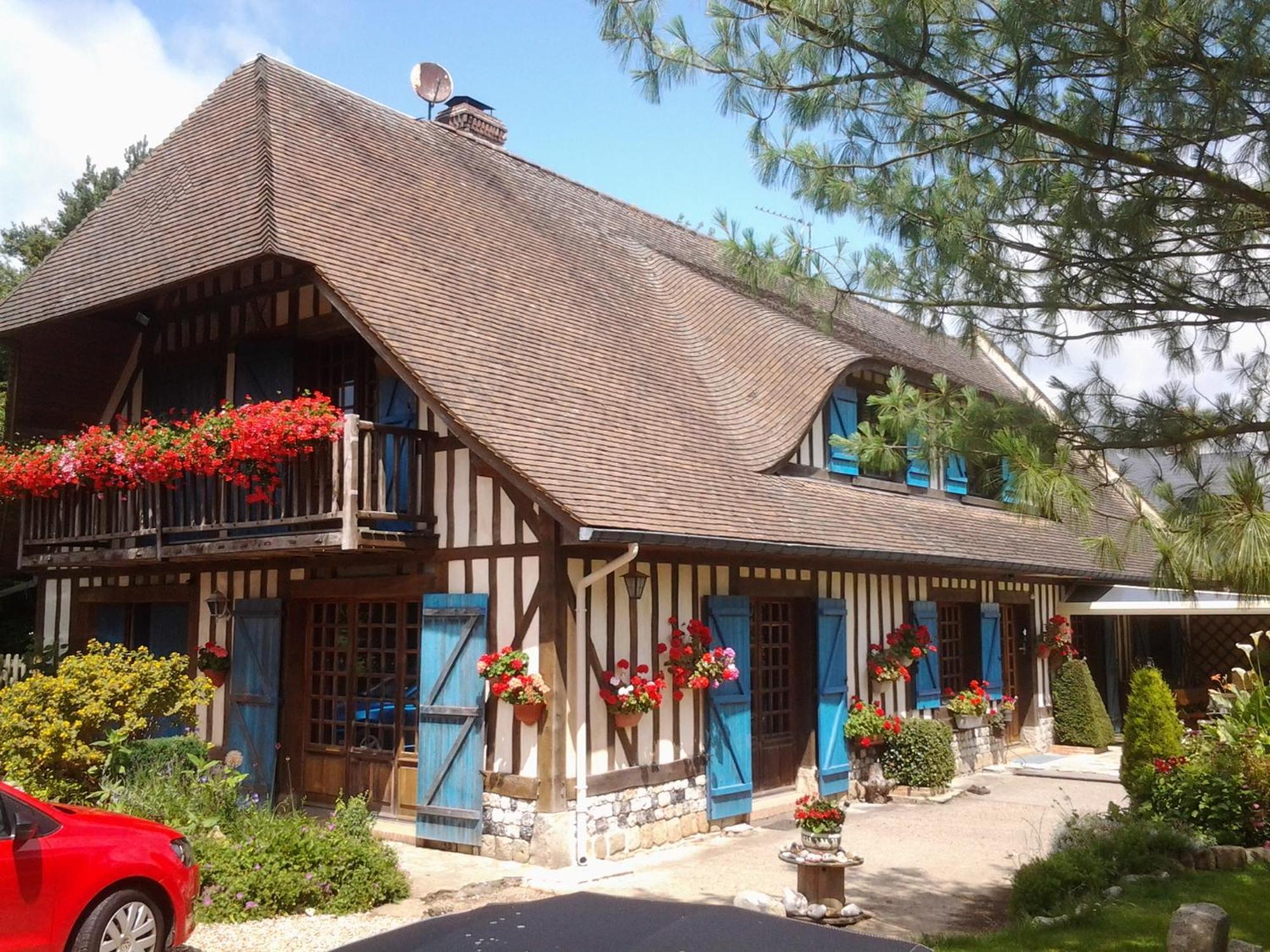 Chez Catherine - Chaumiere Normande Theuville-aux-Maillots ภายนอก รูปภาพ