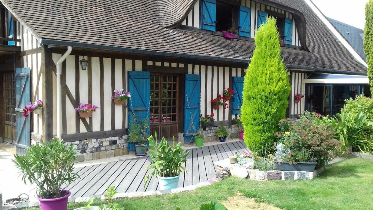 Chez Catherine - Chaumiere Normande Theuville-aux-Maillots ภายนอก รูปภาพ